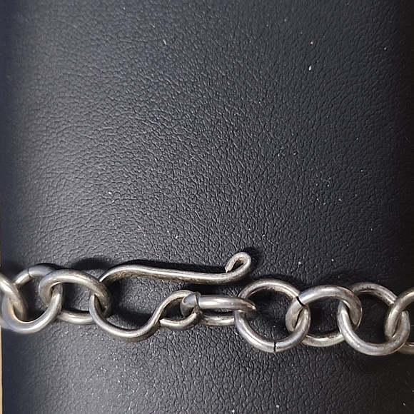 Vintage 925 & White Glass Bracelet - Picture 3 of 5